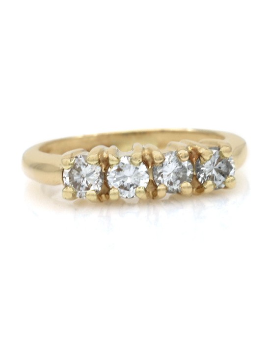 4 Stone Diamond Ring in Yellow Gold